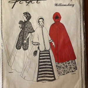 Costumes of Williamsburg - Cloaks - All Sizes Included (6 to 22) - Peggy Miller - 1974 - New Unopened - Easy American Clothing