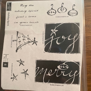 6 blocs de tampons Esprit des fêtes, encres, dictons de Noël, créations en papier, création d'impressions, fabrication de cartes, idéal pour les enfants