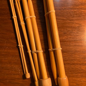 Knitting Needles Pick: Size 17, 19, 9 or 6  Wood  - Clover - 8.5&quot; to 9&quot; long - Single Point