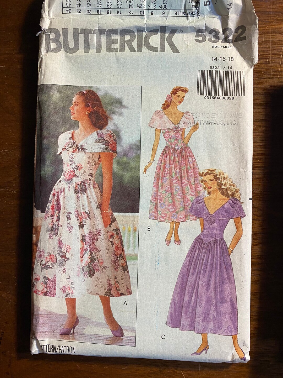 Misses / Women's Dress Butterick 5322 Pattern Size 14 to 18 - (uncut ...