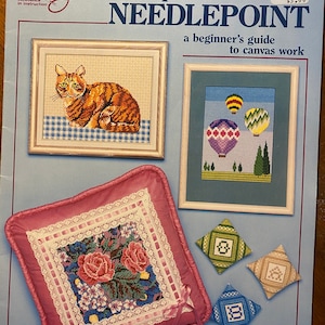 First Steps in Needlepoint Beginner's Guide To Canvas Work - Jean Leinhauser - American School Needlework 1988 - Projects -  charted designs