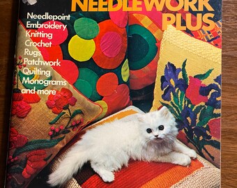 Simplicity's How To Book Needlework Plus - Needlepoint Embroidery Knitting Crochet Rugs Quilting Monograms etc - 1974