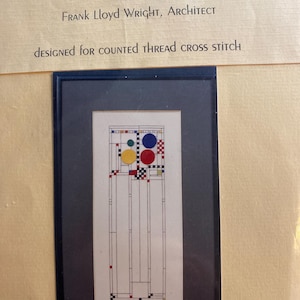 Frank Lloyd Wright Art Stained Glass Window I - for Counted Thread Cross Stitch Kit - Cut Stained Glass
