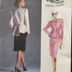 Misses Skirt & Top - Designer Original - Bellville Sassoon Vogue  1902 Pattern   Size  14 - 1987 Jacket / Skirt