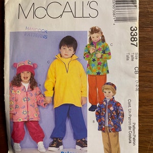 Unisex Toddler / Children&#39;s Jacket (Hoodie) Sweatshirt & Pants - McCall&#39;s #3387 Pattern (uncut)  size 1, 2, 3, 4 - 2001 Fleece