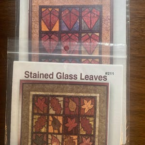 Stained Glass  Quilt Pattern Pick:  Hearts or Glass Leaves - Kathleen Parman - 2000 - Pieced Pattern