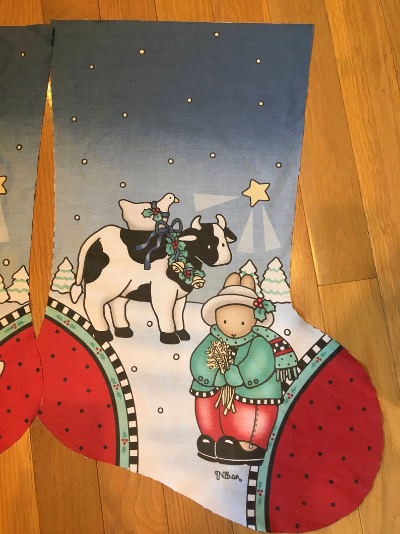 LARGE Christmas Stocking Fabric PANEL to Sew 28 x Etsy