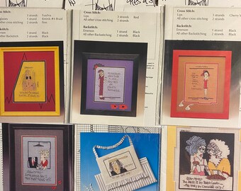 Listen Honey Life's A Stitch - Humorous Sayings - Counted Thread Cross Stitch Chart - Ruth Maloney - Twisted Threads - Choose Cartoon 1990s