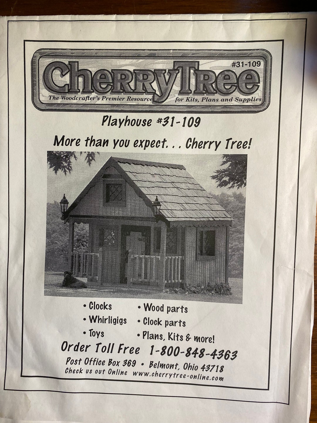 Playhouse With Porch Cherry Tree 31109 Project Plan, Craft Pattern