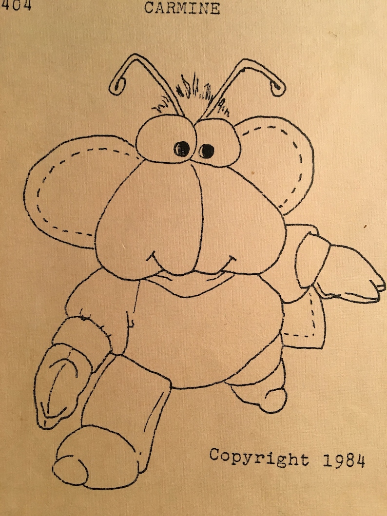 Carmine Cricket soft Stuffed DOLL to sew From The Cricket Factory Insects are fun to make and give