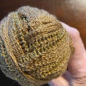 Starbella Flash Yarn Skein - Light Brown / Taupe - Knit, Crochet Yarn Skein   86% Acrylic 14 Glitter - Bulky - Sparkle / Metallic 3.5 oz
