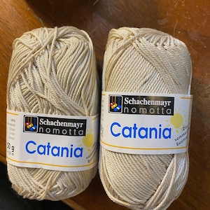 Catania Schachenmayr Nomotta Yarn 100% Cotton  Knit and Crochet Yarn - 50 g 125 m - New - Coats -  sold by the skein - Antique White