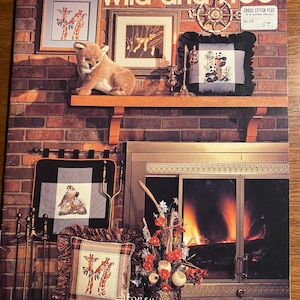 Wild and Free Charts - Stoney Creek Kreuzstich Sammlung 1985 Buch 22 - Stickerei Garnmuster-Stickerei - Löwe Giraffe Panda