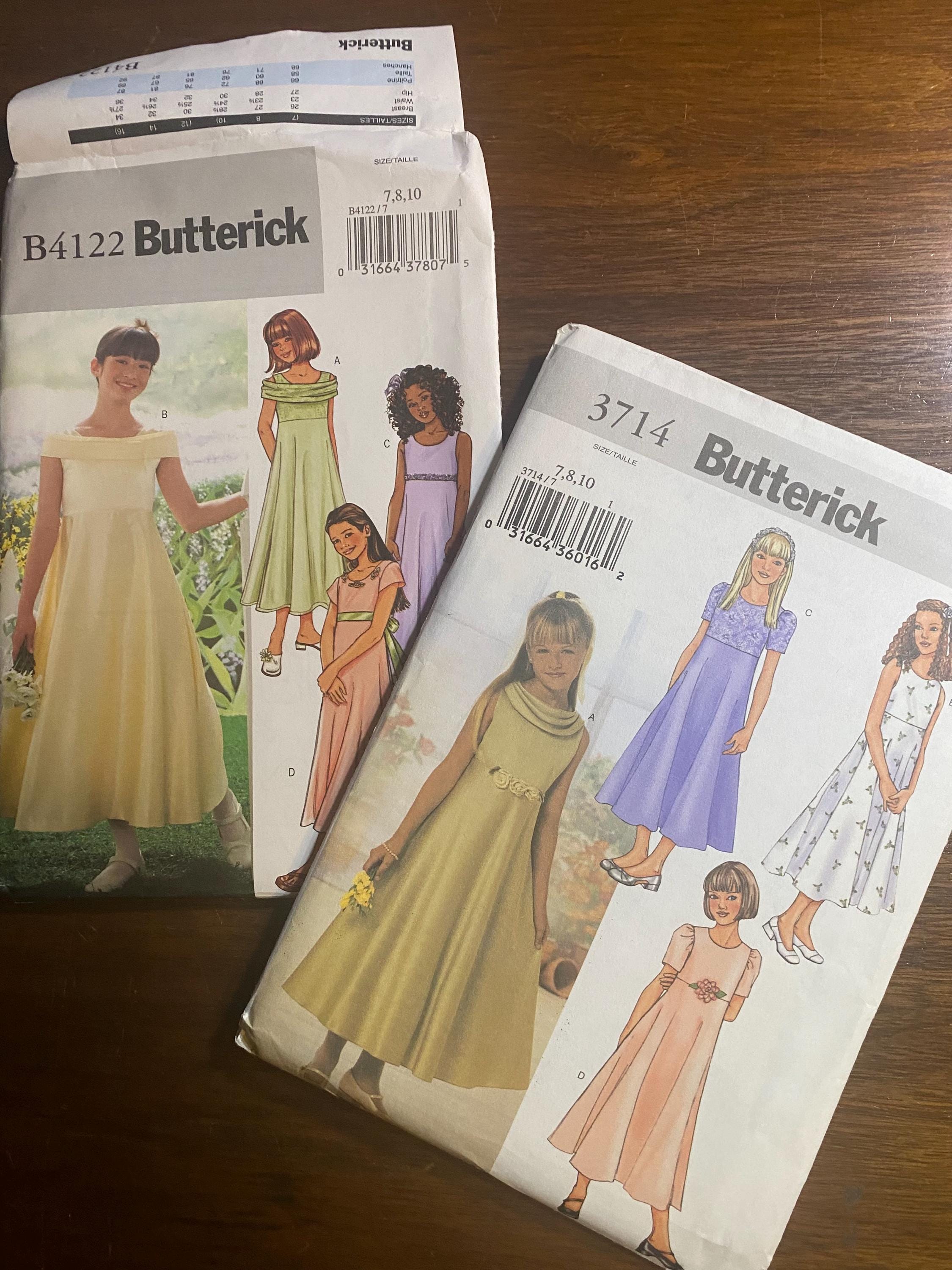 Patron De Robe Taille Basse Butterick 3135 Vintage Années 80 - Taille 14-18, Non Coupé