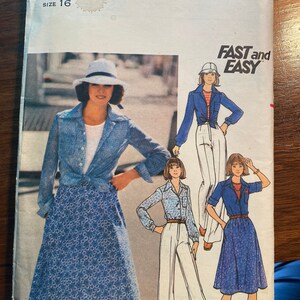 Misses Pants / Blouse / Skirt - Butterick 4722  - Adult Size 16 - Uncut - Fast and Easy