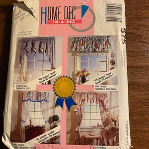 McCall's 675 Pattern (Uncut) - 1995 - Geriffelter, Pouf, Mock Cornice - Easy