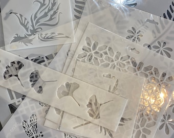 Reusable Stencil - TSC Designs - Pre cut Velum Pictures - Choose Leaf, Lattice, Tree, Firefly, Fish and more