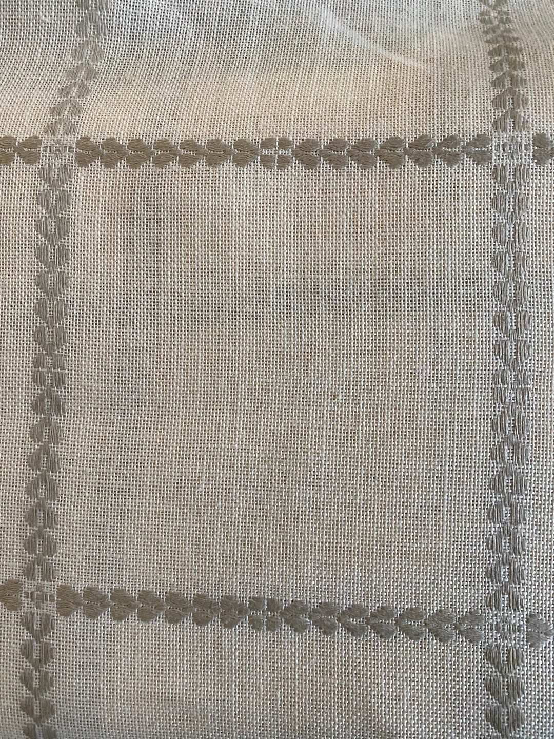 Evenweave Natural Ecru With Stitched Squares - 12