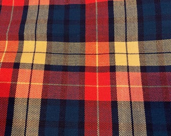 Tessuto tartan a quadri arancione / verde / giallo / nero - 55" x 50" di larghezza