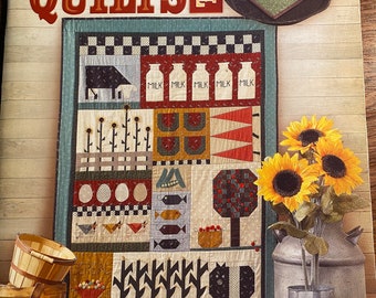 Farmland Wall Quilts -  Chickens Cows Plants - Leisure Arts - Kris KerriganWall Hanging Pillow etc -  Quilt / Patterns / Instructions - 2003