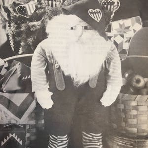 Liberty Santa Christmas Doll  (Vintage Pattern 1988) - Sewn Soft Rag Doll Pattern