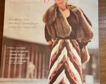 Vintage Smart Knitting and Needlecraft Knitting Magazine 1951 8th Ed - Knitting  Skirts Tops instructions / patterns - Family Knit Fashion