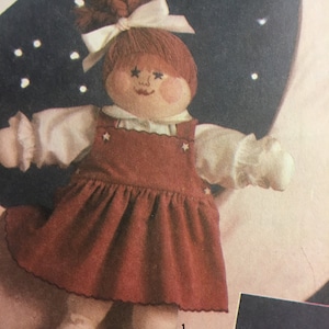 MOONBEAM Girl Doll and Clothes Cloth Stuffed Rag Doll 20&quot; and Wardrobe Simplicity 6612 Vintage Pattern (uncut) Vanessa Ann Collection