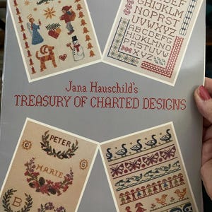 Treasury of Charted Designs  for Needlepoint & Cross Stitch Alphabets - Jana Hauschild - 1983 - Patterns Diagrams - Christmas Flower - Dover