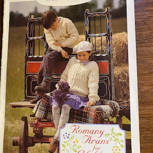 Romany Arans for Children - Sirdar  - Knitting Pattern / Instructions Boy&#39;s / Girl&#39;s  sweater with cable pattern Book No 215