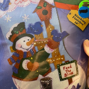 Snowman Fun Felt  - Christmas Stocking Felt & Sequin - Design Works 5087 - New Ready to Make Stocking Kit