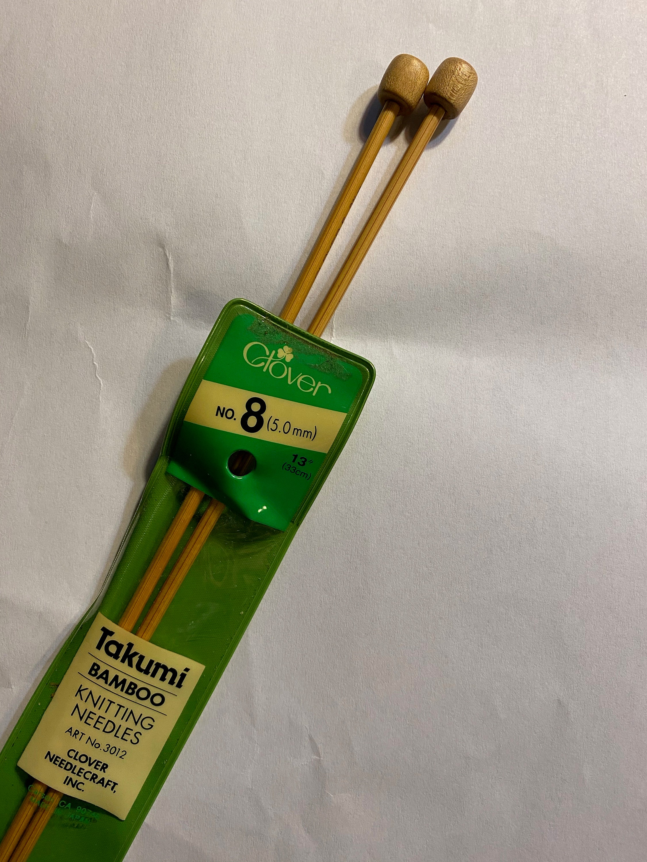 KNITTING NEEDLES Size 8 5.0mm Bamboo Premium Clover 13 Long in Original  Package 