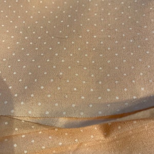 Vintage fabric Light Peach with Pin Dots (polka dots) - 1 piece 36&quot; long x 39&quot; wide - Cotton