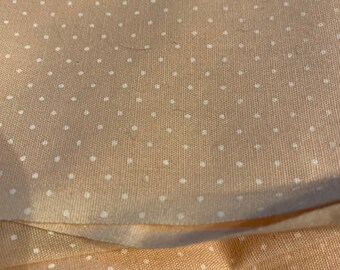 Vintage fabric Light Peach with Pin Dots (polka dots) - 1 piece 36" long x 39" wide - Cotton
