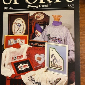 Sports - Football, Tennis, Soccer, Baseball, Sailing etc- Stoney Creek Book 46  - Counted Thread Cross Stitch Charts - 1987