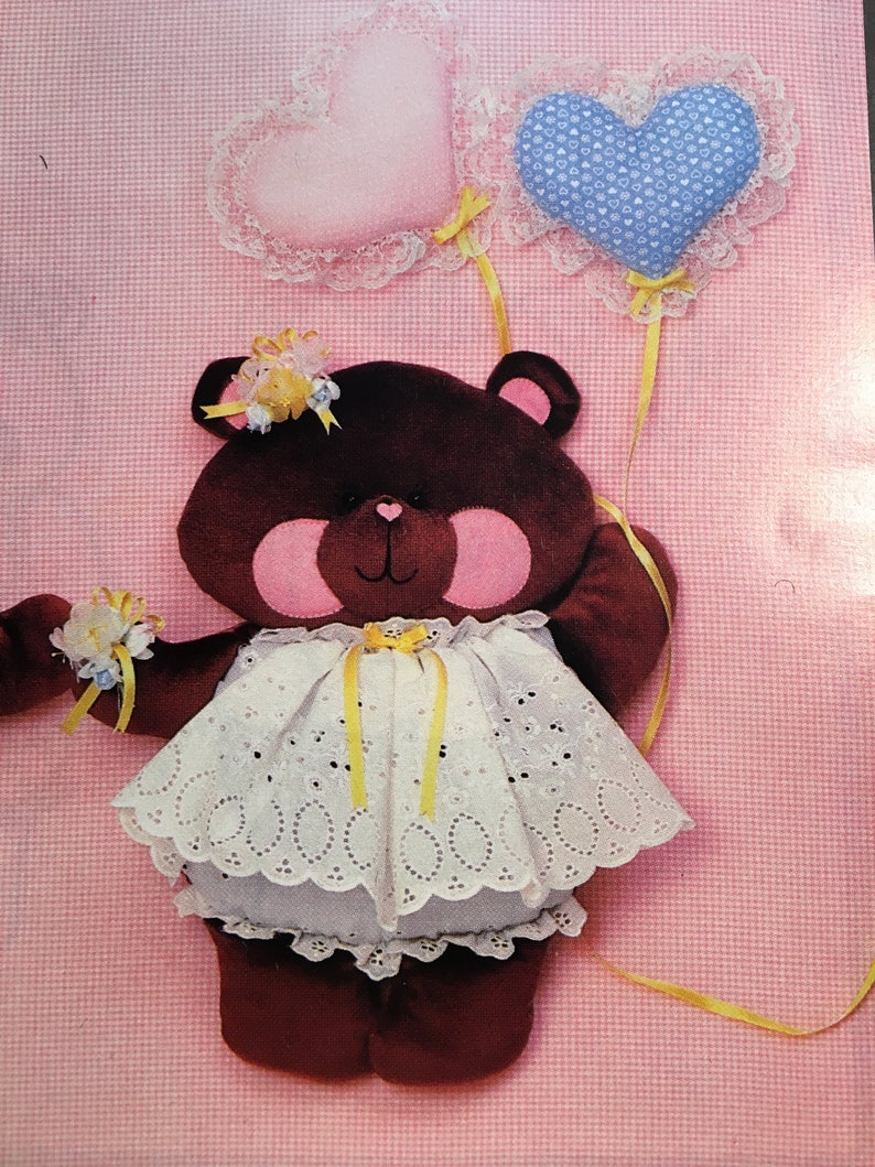 Sugar /'n Spice : Vintage Pattern Boy or Girl Pillow or Play Bear Bear Wallhanging Lov/'n Stuff!
