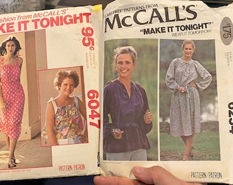 Summer Dress / Jumper or Top (Easy Sew Make It Tonight) Misses - Pattern -  McCall's Pick 6047 or 6254 -