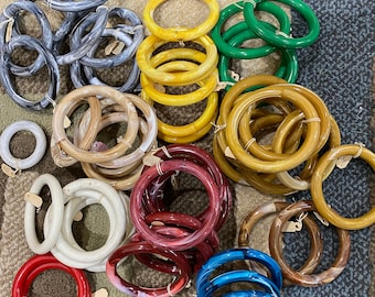 Round Macrame  Rings / Hangers -  Purse Handles - Dreamcatcher Rings - Plastic - Choose Size and Color 3&quot; Diameter - Red Grey Blue etc