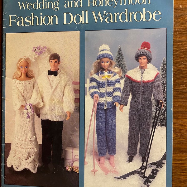 Fashion Doll Wardrobe Wedding & Honeymoon  21 Knit Outfits - Bonita McDonald - 1991 - Leisure Arts #2066 - Gown, Skier, Wedding Dresses