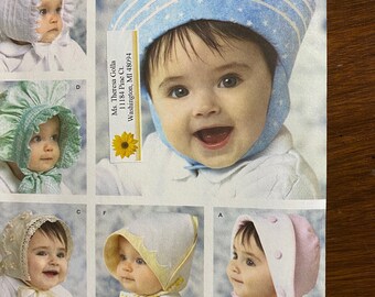 Baby / Baby Mützen / Mützen - Muster - Simplicity 3840 - 2007 - ungeschnitten - Drei Größen S, M, L