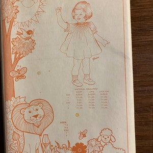The Fitted Bishop - Smocked Dress - Toddler / Girl&#39;s - Suzanne Shafer Patterns  Size 4 - 8  - 1982 - uncut -
