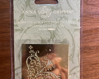 Corner Flourish Design - Brass Stencil  - Metal Die paper crafting, print making, card making - Anna Griffin - 58038 - 2002