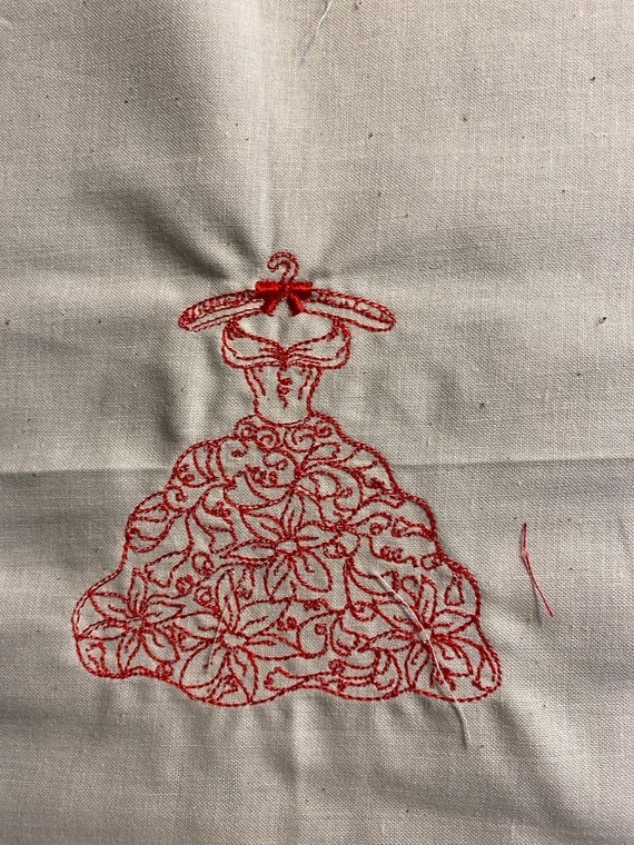 Embroidered Fancy Red Party Dresses on a Hanger (12 Blocks) Quilt Fabric  Block 8" Square - Machine Embroidered - Each Dress is Different - Etsy