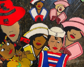 Vrouwen Naald punch Patch - Kies Type en Grootte (Gemakkelijk aan te brengen) Lijm of Sew Appliqué - Draagbare Kunst - Craft Projecten -Sailor / Red Hat etc