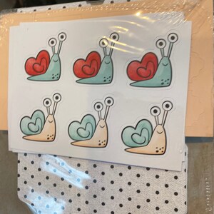 Stampin-Up Sending Hearts Add On - Autocollants d'escargots (environ 1 ") et enveloppes en carton - Création de papier - Non ouvert