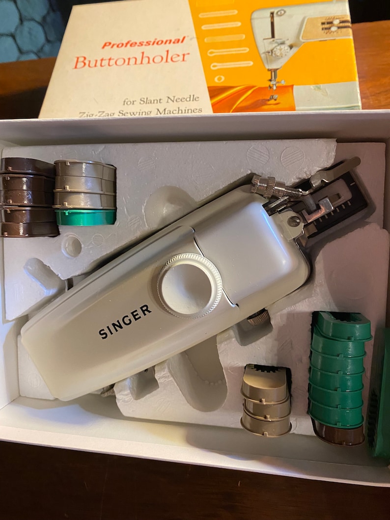 Singer Sewing Machine Attachments Original Box, Choose: Buttonholer ...