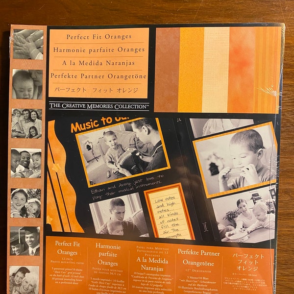 Creative Memories Scrapbooking 10 Sheets Photo Mounting Paper - Perfect Fit Oranges -  Albums - crafting - 12" x 12"  - 2005 - New