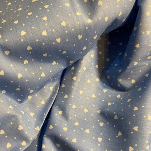 Simple White Mini Hearts on Light Blue Background  - Valentine - 36&quot; x 44&quot; (one yard) cotton fabric