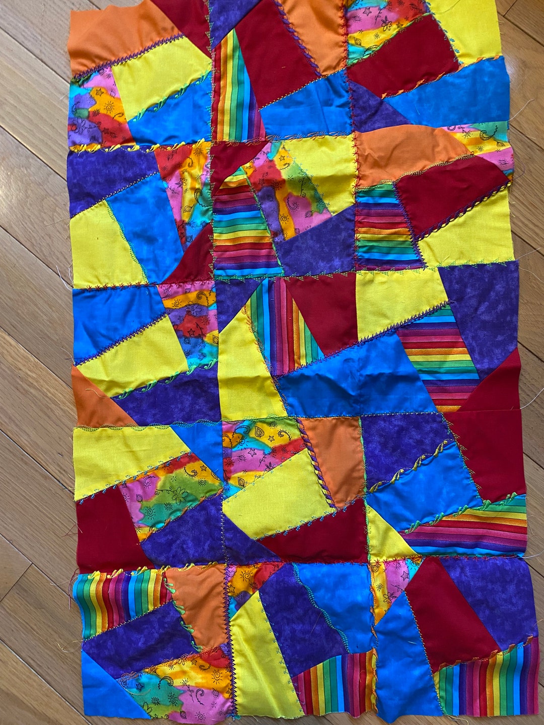 28 Blocks Pattern Crazy Quilt Piece 30
