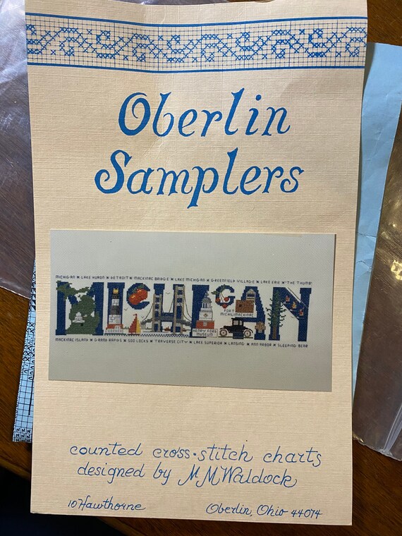 Michigan Oberlin Samplers Counted Cross Stitch Chart Counted Etsy