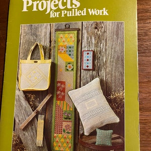 Projects for Pulled Work / Bargello Needlepoint -  Leisure Arts 96 - 1977 - Canvas Counted Thread Embroidery Stitch Pattern Directions